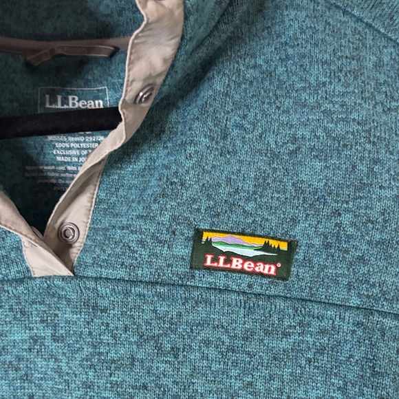 L.L. Bean Teal Sweater with Gray Trim - Picture 4 of 5